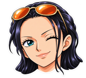 Nico Robin guiñando un ojo — sticker PNG gratis