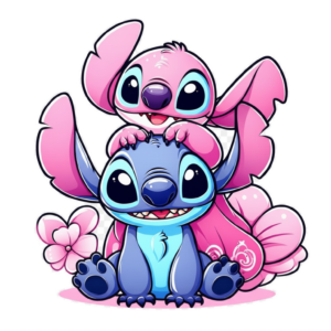 Stitch y Angel juntos — sticker PNG gratis