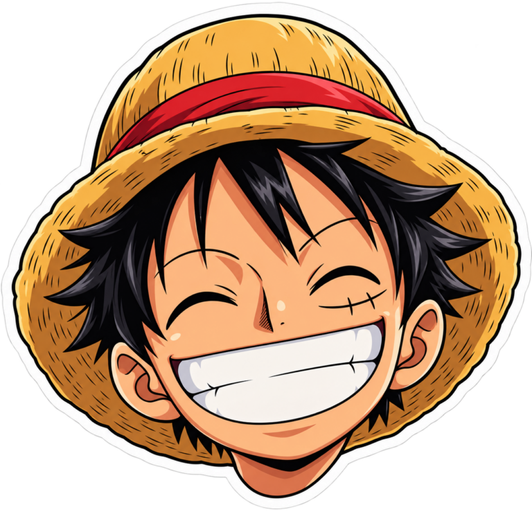 Luffy sonriente — sticker PNG gratis