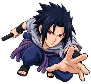 Sasuke Uchiha en acción — sticker PNG gratis