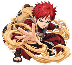 Gaara controlando arena — sticker PNG gratis