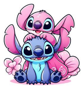 Stitch y Angel juntos — sticker PNG gratis