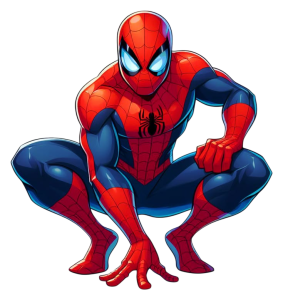 Spider-Man en pose de combate — sticker PNG gratis