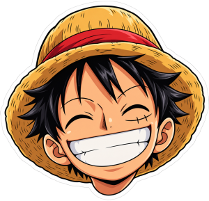 Luffy sonriente — sticker PNG gratis