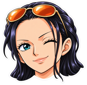Nico Robin guiñando un ojo — sticker PNG gratis