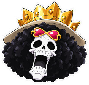 Brook sorprendido con corona — sticker PNG gratis
