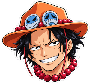Portgas D. Ace sonriendo — sticker PNG gratis