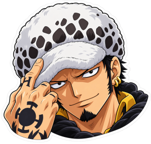 Trafalgar Law sonriendo — sticker PNG gratis