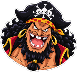 Barbanegra riendo — sticker PNG gratis