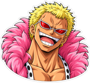 Doflamingo riendo — sticker PNG gratis